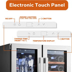 24'' Wine Cooler Refrigerator - 46 Bottle Wine Fridge Dual Zone with Modern Touch Intelligent Digital 40°-65°F Low Noise, Built in or Freestanding Wine Cooler for Home and Kitchen - image 34