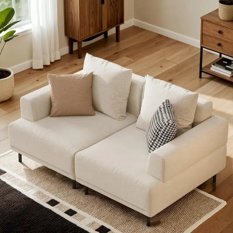 Contemporary Deep Seat Sofa with Cushions, Elevated Legs, Cozy Living Room Seating, Ideal for Apartments - image 11