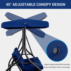 Pirecart 3 Person Patio Porch Swing Outdoor Converting Swing Glider Hammock with Adjustable Canopy, Cushions, Red - image 34