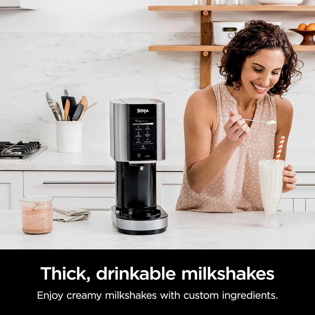 Ninja NC301 CREAMi Ice Cream Maker, for Gelato, Mix-ins, Milkshakes, Sorbet, Smoothie Bowls & More, 7 One-Touch Programs, with (2) Pint Containers & Lids, Compact Size, Perfect for Kids, Silver - image 11