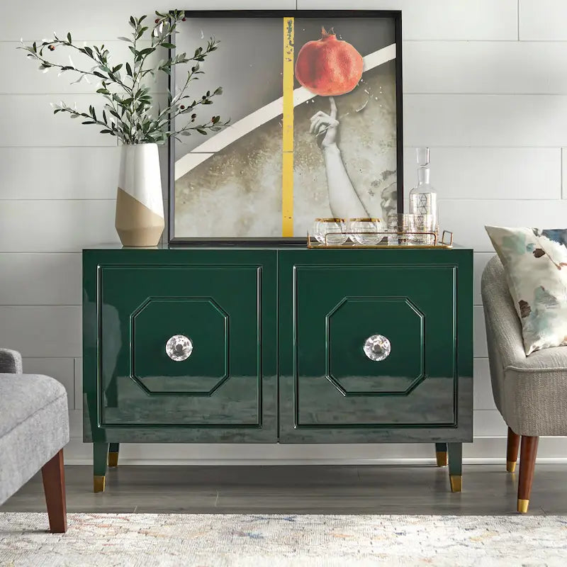 angelo:HOME Jaslene Glossy Glam Media Buffet Cabinet - image 3