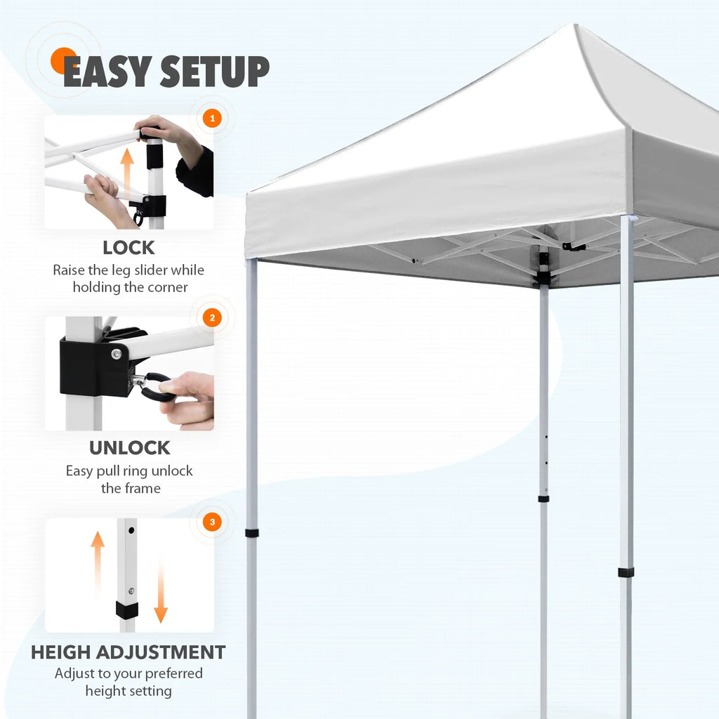EAGLE PEAK 5x5 Pop up Canopy Tent Instant Outdoor Canopy Easy Set - up Straight Leg Folding Shelter（blue） - image 54