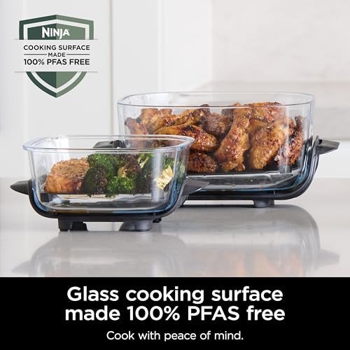 4 in 1 Portable Glass Air Fryer Cooking System, 4QT & 6 Cup Glass Containers with Storage Lids, Easy Meals, Microwave, Freezer & Dishwasher Safe, Air Fry, Bake & More, Cyberspace, FN101GY - image 13