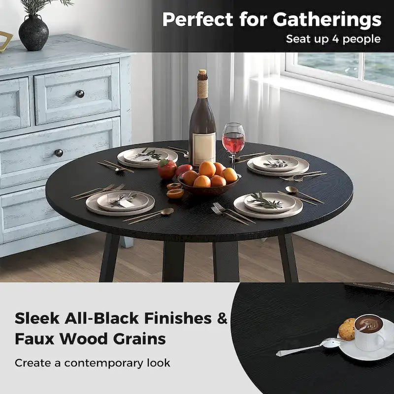 Gymax 36-Inch Round Solid Wood Dining Table for 4 with Pedestal Base - image 11