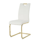 4-Piece Modern Faux Leather Dining Chair Set with Gold Metal Legs and Padded Seats - image 11