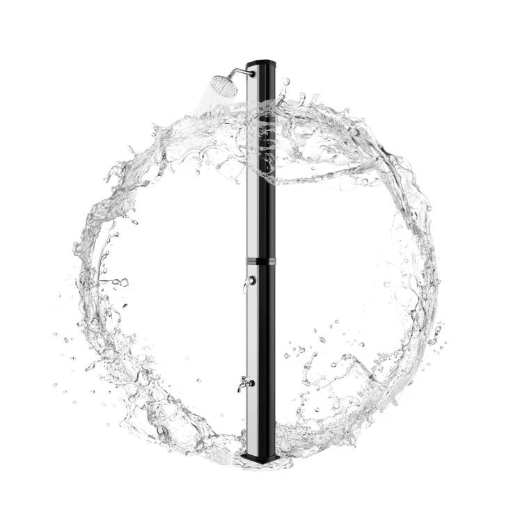 Best 7.2FT Outdoor Freestanding Solar-Heated Shower With Foot Shower - image 8