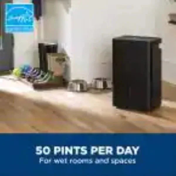 50 pt. Dehumidifier for Basement, Garage or Wet Rooms up to 4500 sq. ft. in Black, Three Fan Speeds, ENERGY STAR - image 1