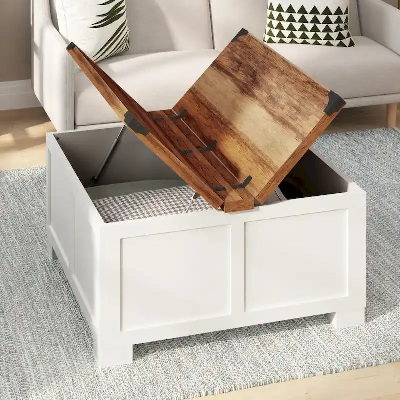 Contemporary Farmhouse Coffee Table Featuring Concealed Storage - image 3