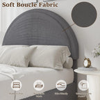 4 EVER WINNER Queen Size Bed Frame, Boucle Upholstered Bed Frame with Headboard, White Queen Bed Frame, White - image 11