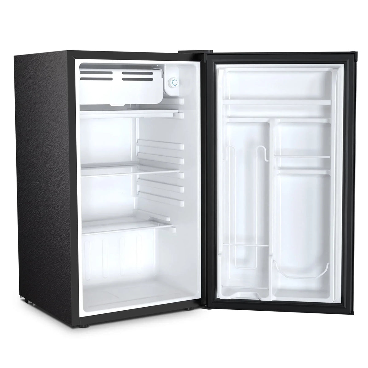 WAA 3.2 Cu.Ft Mini Fridge with Freezer,Single Reversible Door Compact Refrigerator,Adjustable Thermostat,2 Removable Shelves,Small Dorm Fridge for Bedroom,Office,Kitchen,Dorm,Black - image 2