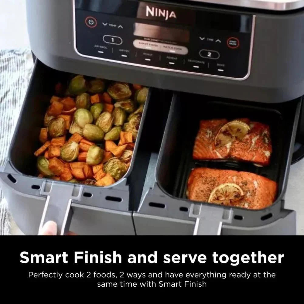 Ninja Foodi 10QT 6-in-1 DualZone Smart XL Air Fryer, 2 Independent 5QT Baskets, Smart Cook Thermometer, Match Cook, Smart Finish, Air Fry, Roast, Bake, Dehydrate, Reheat, Grey, DZ550 - image 41