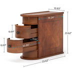 Solid Wood Chairside End Table, Two-Drawer Narrow Side Table Slim - image 13