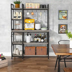 43-Inch Kitchen Bakers Rack with Microwave Stand - 5-Tier Utility Storage Shelf and 10 Hooks for Kitchen and Living Room - image 21