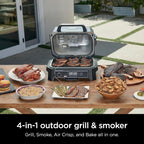 7-in-1 Grill & Smoker with Thermometer, Air Fryer, BBQ, Bake, Roast, Broil - Portable Electric Outdoor Grill, Grey - image 12