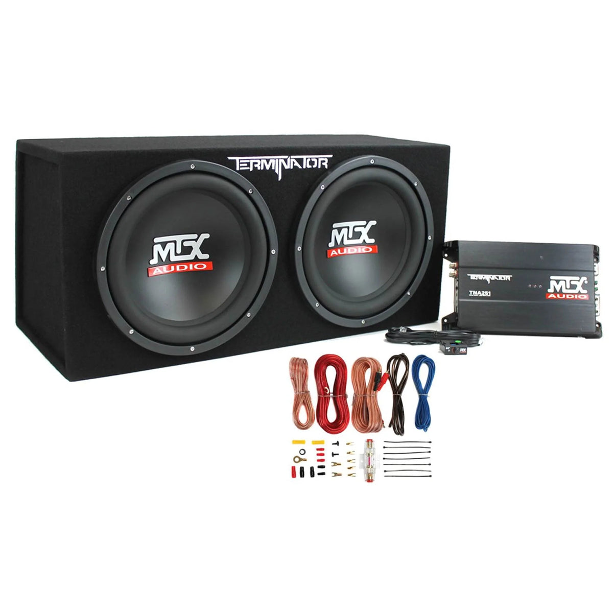 MTX 12" 1200W Dual Loaded Car Subwoofer Audio, Sub Box, Amplifier & Amp Kit - image 1