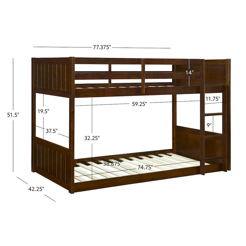 Delphia Low Profile Twin over Twin Bunk Bed - image 18