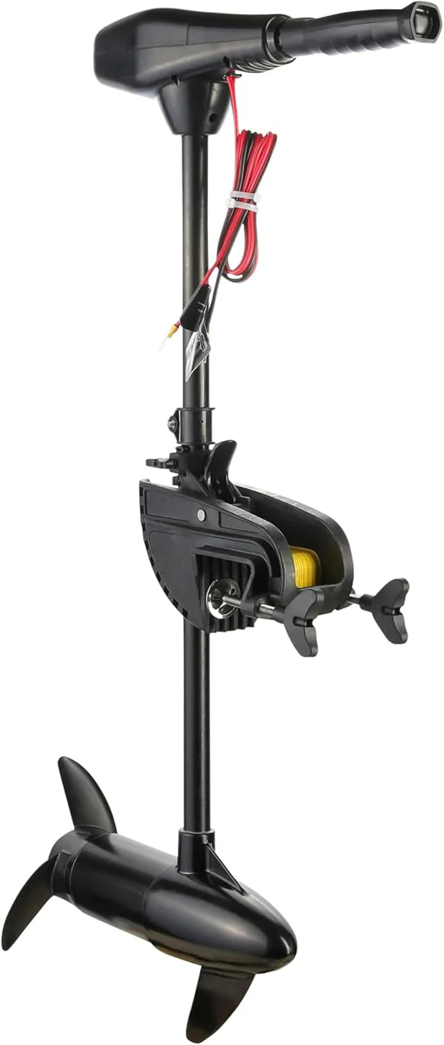 55lb Thrust Saltwater Transom Mounted Electric Trolling Motor plus Newport 12V50Ah Deep Cycle Heavy-Duty Marine Battery, Sealed AGM Kit, Everything Needed to Operation Motor - image 1