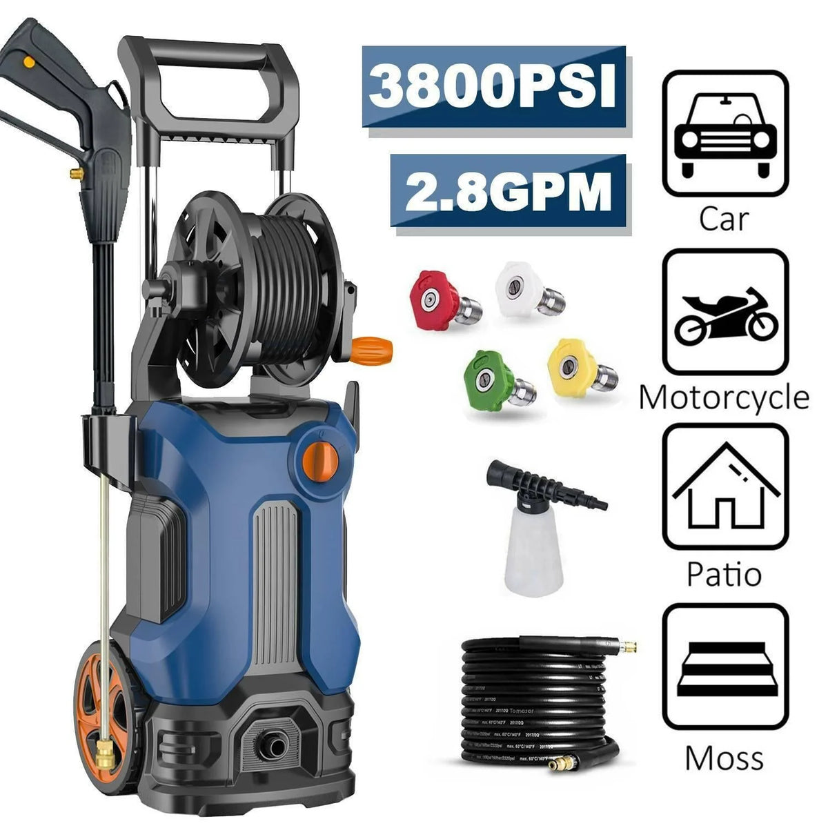 3800PSI 2.8GPM Electric Pressure Washer High Power Cleaner,Water Sprayer Machine - image 1