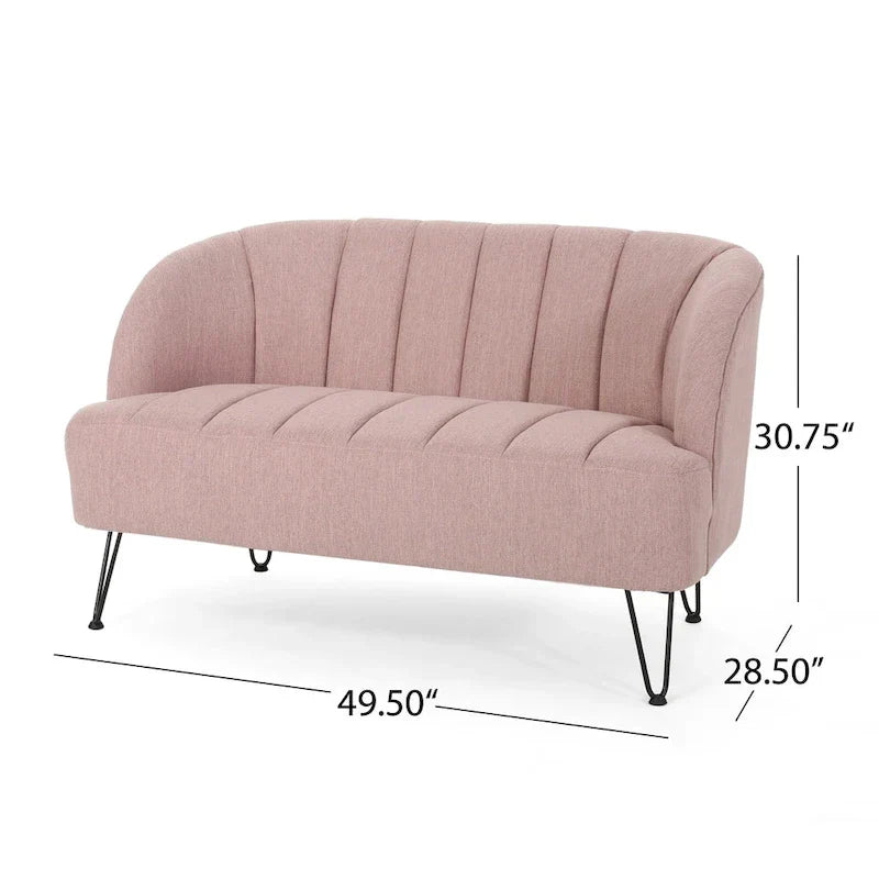 Christopher Knight Home Lupine Contemporary Fabric Loveseat with Hairpin Legs - image 3