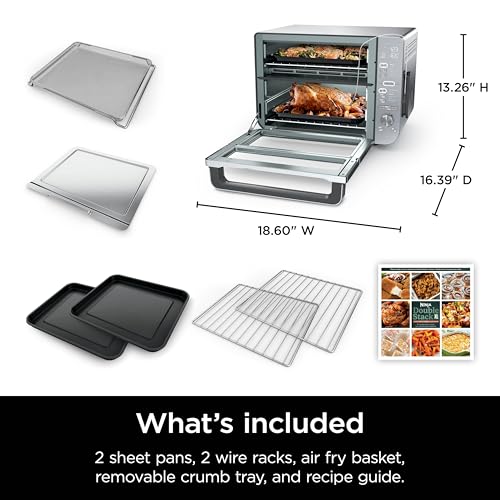 Ninja Countertop Oven Double Stack XL & Air Fryer with Pro Cook System, 12 in 1, Flexdoor, FlavorSeal, SMART FINISH with DualZone Technology, Air Fryer, Bake, Broil, Reheat, Stainless Steel, DCT651 - image 12