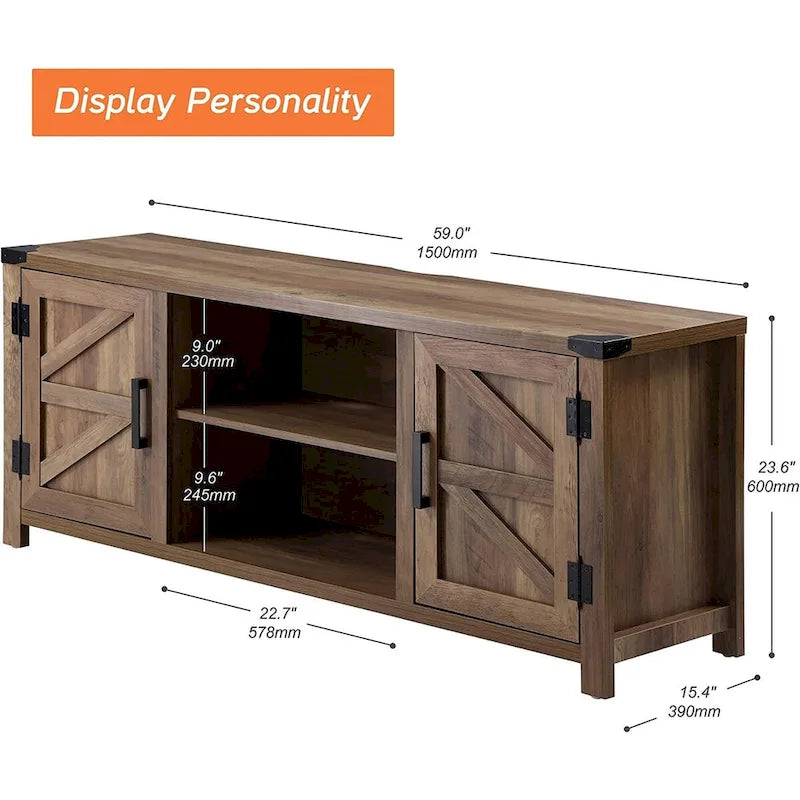 Rustic Farmhouse Barndoor TV Stand - Entertainment Center for TVs up to 70 Inches - image 12