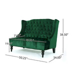 Christopher Knight Home Leora Contemporary Glam Tufted Velvet Wingback Loveseat - image 32