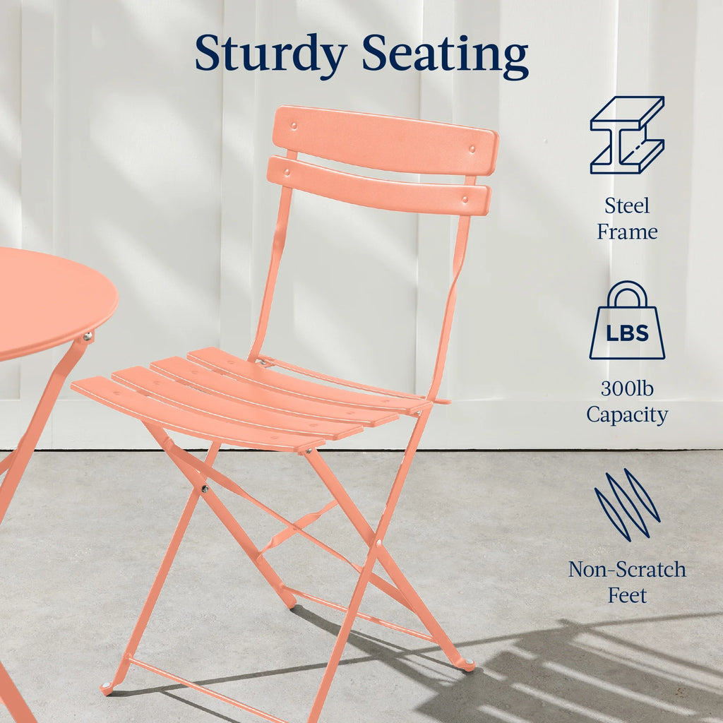 Best Choice Products 3-Piece Small Bistro Set, Folding Patio Furniture Set of 2 Chairs and Table - Black - image 154