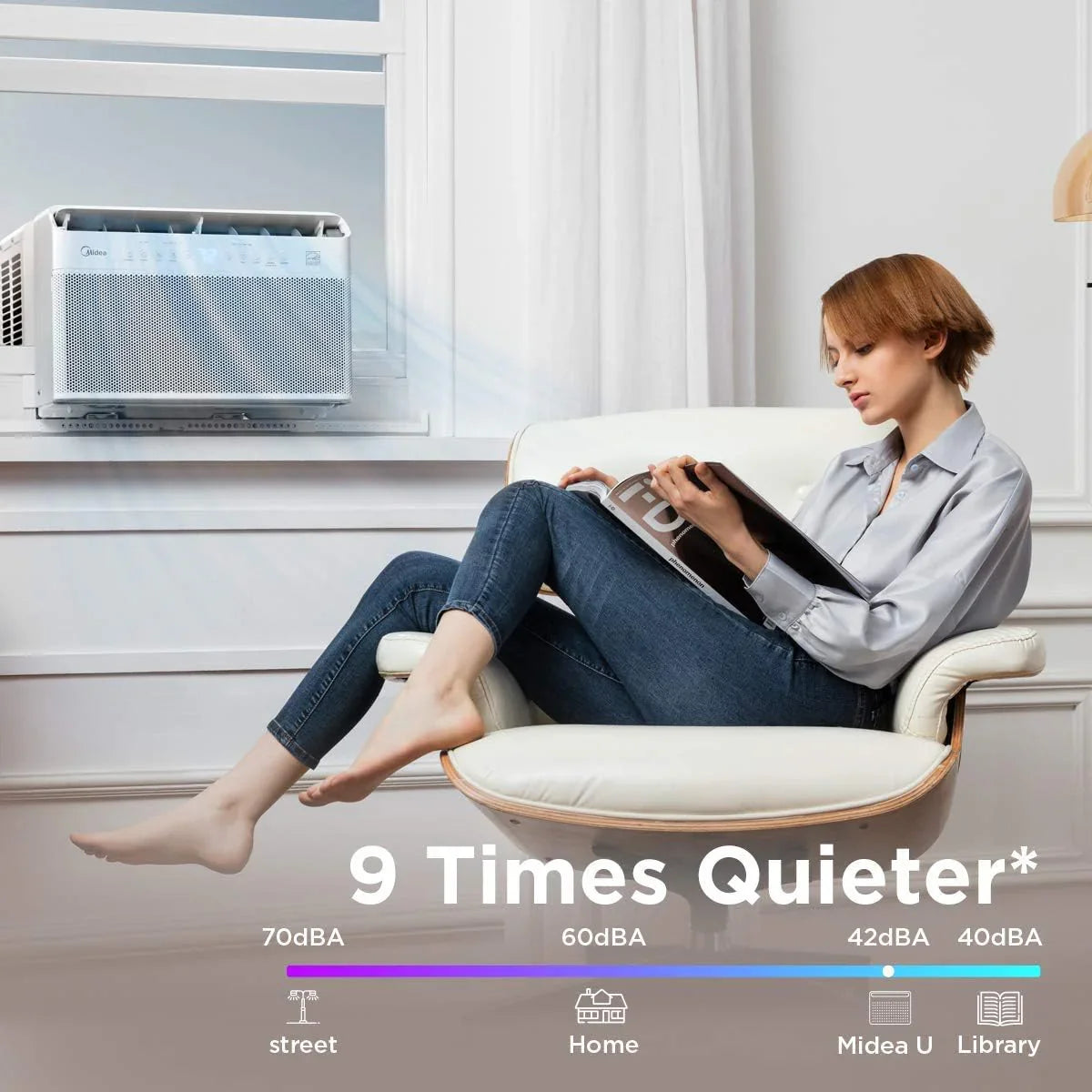 U-Shaped Inverter Window Air Conditioner 12,000BTU with Open Window Flexibility, Robust Installation,Extreme Quiet, 35% Energy Saving, Smart Control, Alexa, Remote, Bracket Included. - image 3