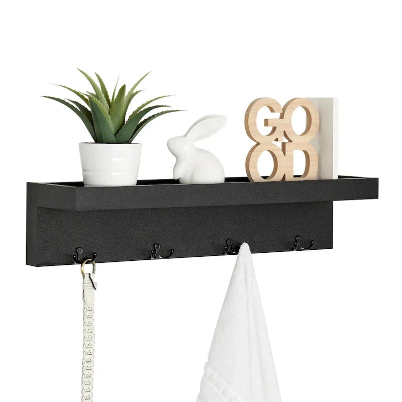 Danya B. Wall-Mounted Coat Rack with Decorative Ledge Shelf and Hooks for Entryway - image 5
