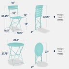 Best Choice Products 3-Piece Small Bistro Set, Folding Patio Furniture Set of 2 Chairs and Table - Black - image 30