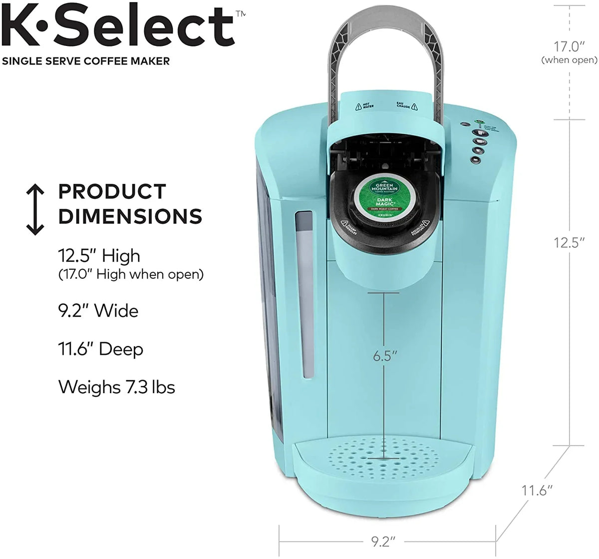 Keurig K-Select Coffee Maker, Single Serve K-Cup Pod Coffee Brewer, With Strength Control and Hot Water On Demand, Oasis - image 5