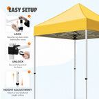 EAGLE PEAK 5x5 Pop up Canopy Tent Instant Outdoor Canopy Easy Set - up Straight Leg Folding Shelter（blue） - image 31