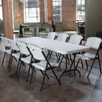 Lifetime Combo Set of (4) 8 - Foot Rectangle Folding Tables & (32) Chairs, Indoor/Outdoor Use, White (80147) - image 18