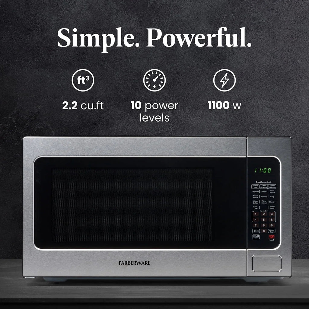 Farberware FMGZ09BKA 0.9 Cu. Ft. Microwave Oven, 900W, Digital Control, LED Display, 6 Cooking Presets, Black - image 52