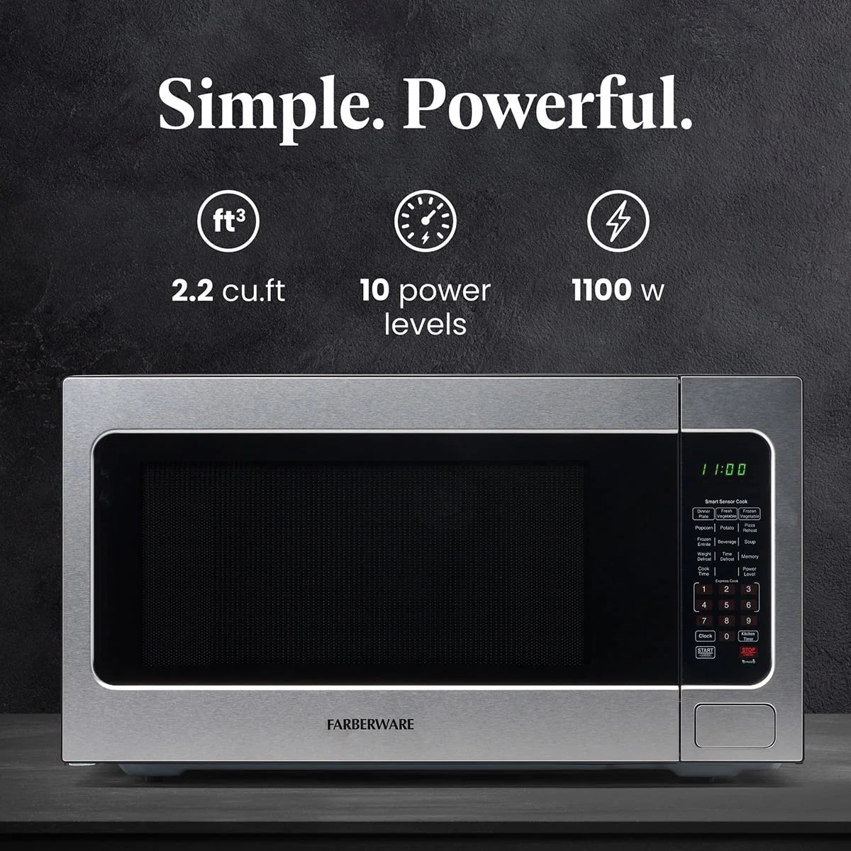 Farberware FMGZ09BKA 0.9 Cu. Ft. Microwave Oven, 900W, Digital Control, LED Display, 6 Cooking Presets, Black - image 52