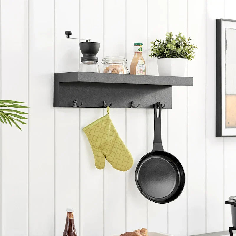 Danya B. Wall-Mounted Coat Rack with Decorative Ledge Shelf and Hooks for Entryway - image 1