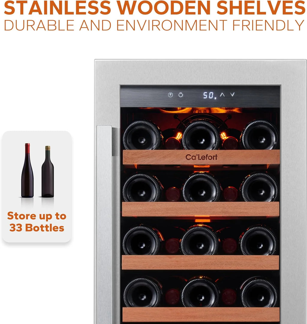 24'' Wine Cooler Refrigerator - 46 Bottle Wine Fridge Dual Zone with Modern Touch Intelligent Digital 40°-65°F Low Noise, Built in or Freestanding Wine Cooler for Home and Kitchen - image 47