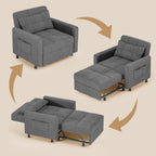 Sofa Bed Chair 3 in 1 Convertible Pullout Single Sleeper Chair Bed Spacious Multifunctional Sofa - image 20