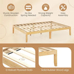 Costway 14-Inch Wooden Platform Bed Frame for Twin, Full, and Queen Sizes with Rubber Support - image 9