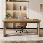 63-Inch Farmhouse Executive Desk with Unique Legs - Industrial Style Office Furniture for Home - image 5