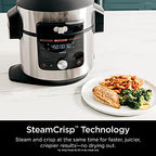 OL701 14 in 1 SMART XL 8 Qt. Pressure Cooker Steam Fryer with SmartLid & Thermometer Auto Steam Release, that Air Fries, Proofs & More, 3 Layer Capacity, 5 Qt. Crisp Basket, Silver/Black - image 4