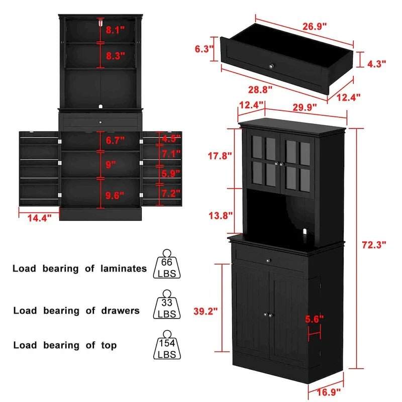 Spacious Kitchen Cabinet with Microwave Space - 30W x 69.3H - image 21