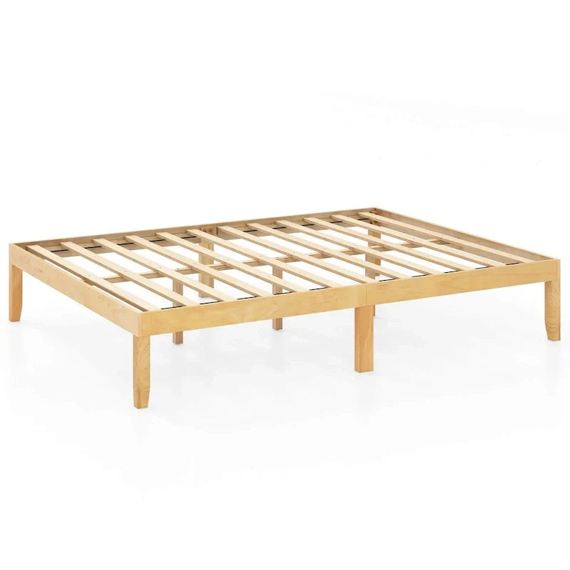 Costway 14-Inch Wooden Platform Bed Frame for Twin, Full, and Queen Sizes with Rubber Support - image 12
