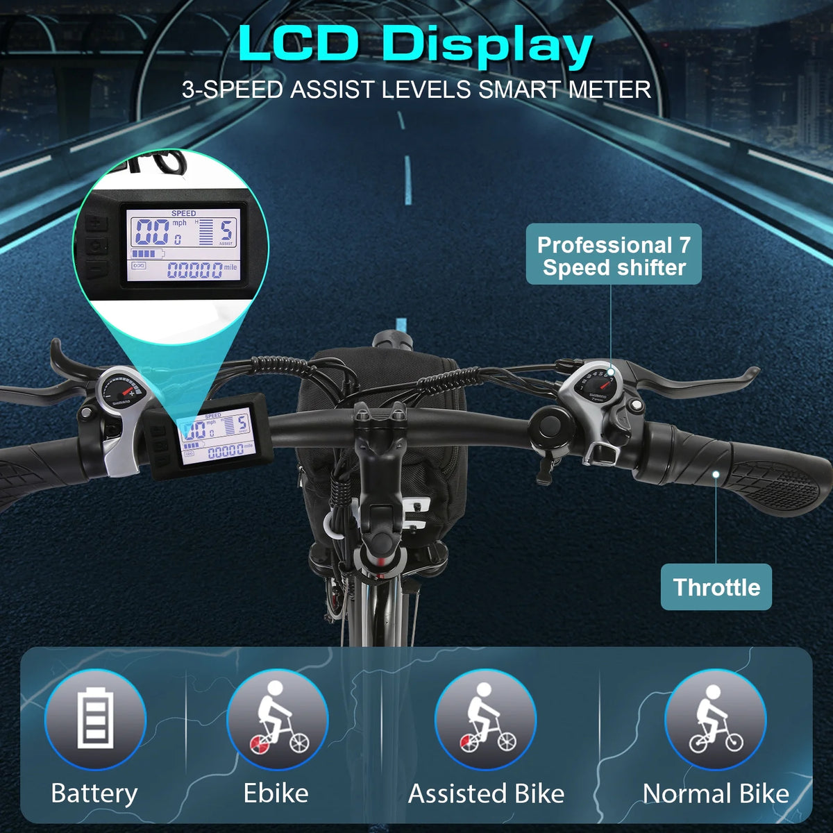 Vivi Electric Bike 26" City Commuter Electric Bike 48V 500W Step - Through Electric Bike 19.8MPH Electric Cruiser - image 7