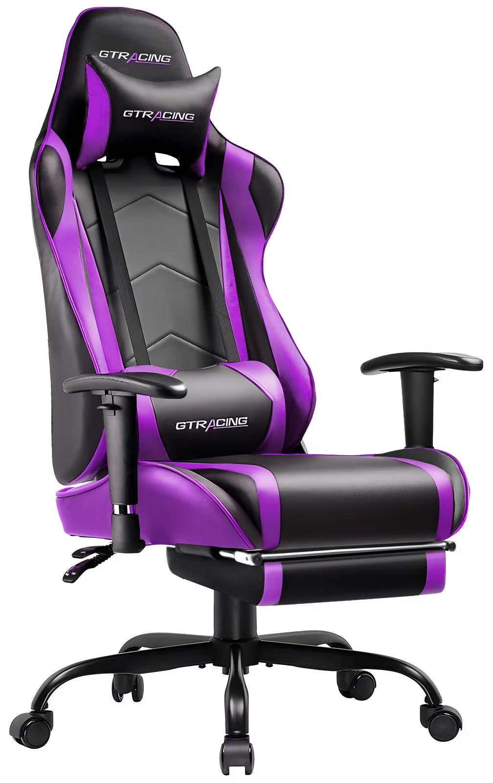 GTRACING Gaming Chair, Ergonomic Office Desk Chair with Lumbar Support, PU Leather, Footrest & Adjustable Headrest, Red - image 3