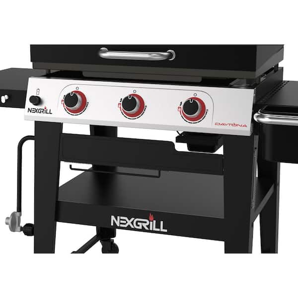 Daytona 3-Burner 30 in. Propane Gas Griddle in Black with Lid - image 8