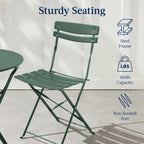 Best Choice Products 3-Piece Small Bistro Set, Folding Patio Furniture Set of 2 Chairs and Table - Black - image 162