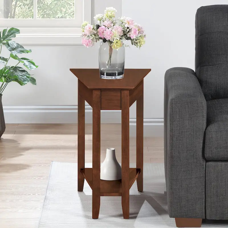 American Heritage Wedge End Table with Shelf by Convenience Concepts - image 4