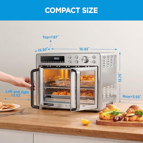Midea Flexify French Door Toaster Oven Air Fryer Combo, 26.4 QT, Extra Large Air Fryer Countertop Oven 10 in 1 Combo, 25% Faster Cooking and 90% Less Oil, Stainless Steel : Home & Kitchen - image 9