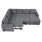 Roomfitters U-Shaped Sectional Sofa with Pull-Out Bed, Storage Chaise Lounge, and Integrated Charging Ports for Living Room - image 15